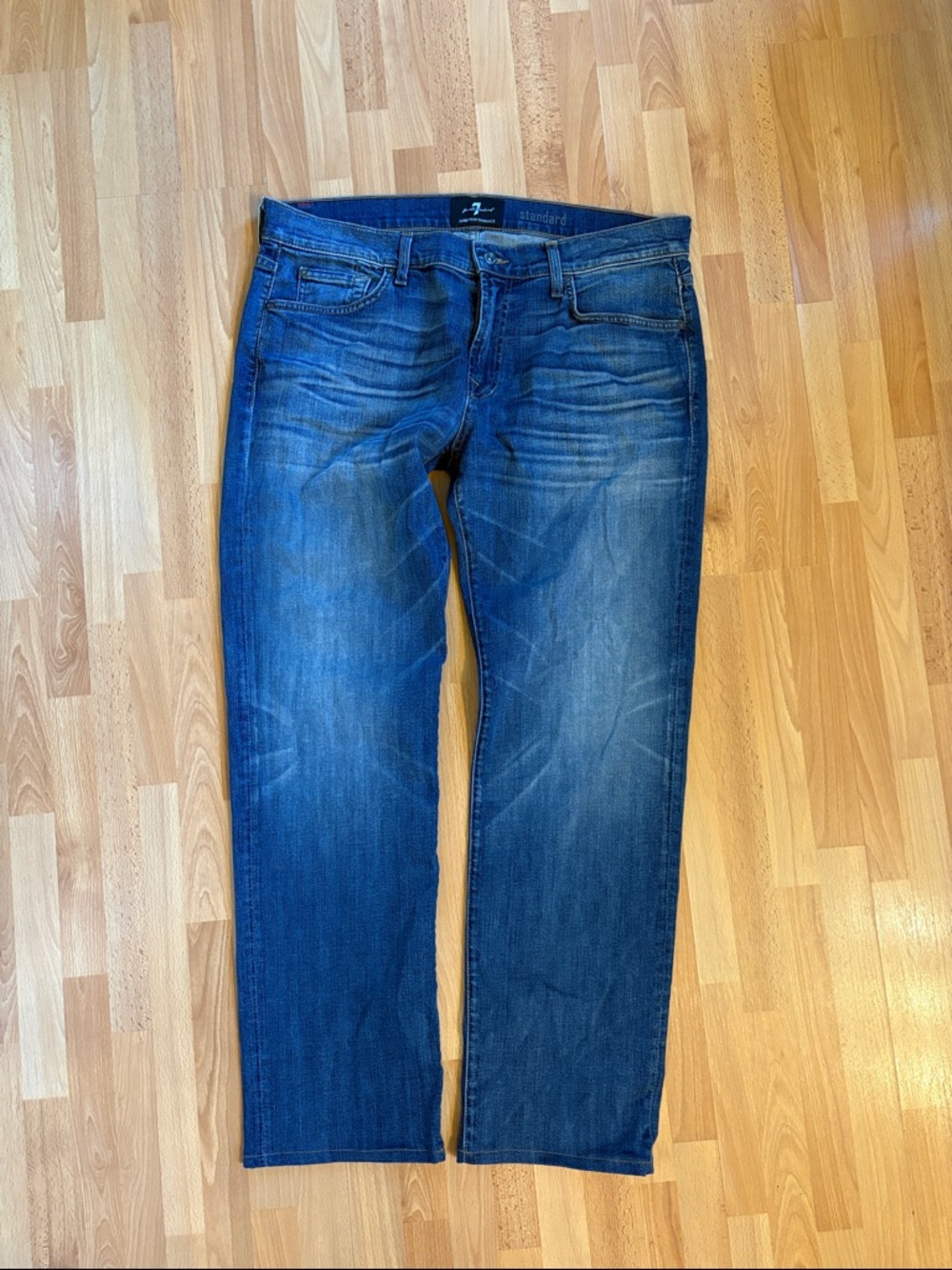 7 For All Mankind Mens Blue Straight Jeans standard size 36x30
